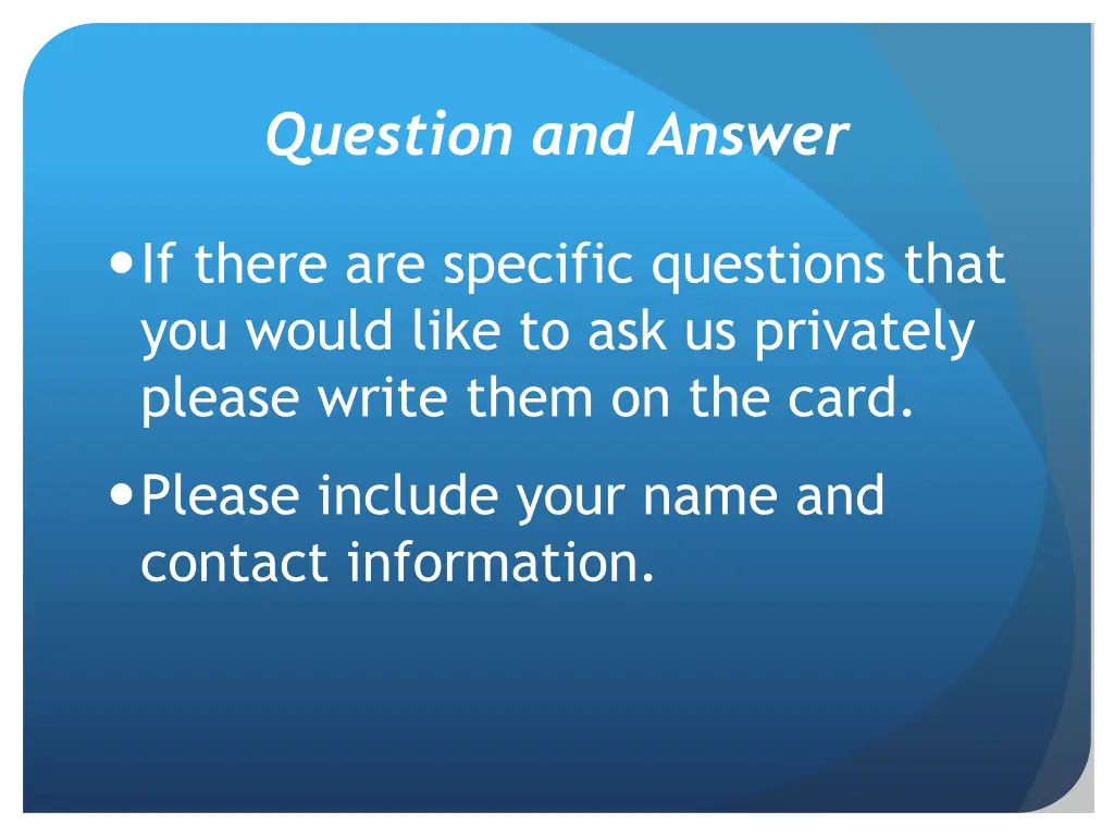 question and answer