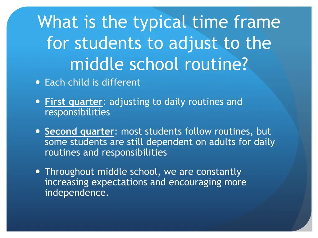 what is the typical time frame for students