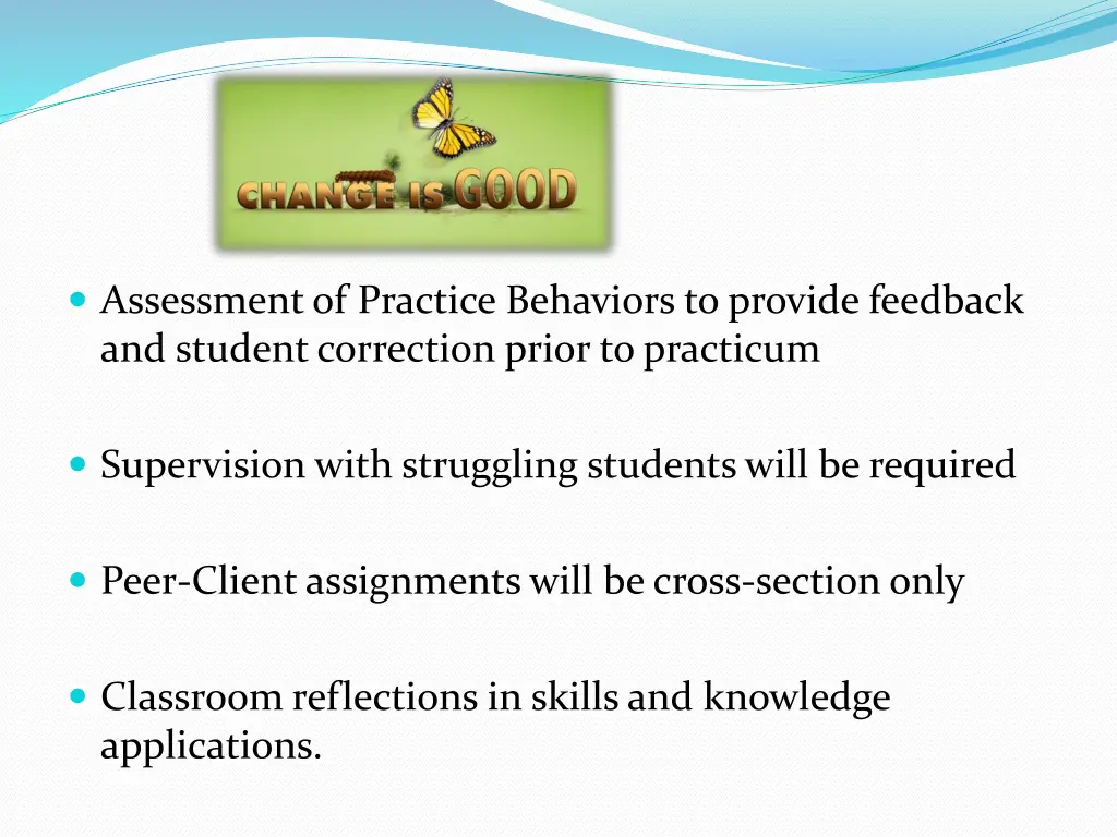 assessment of practice behaviors to provide