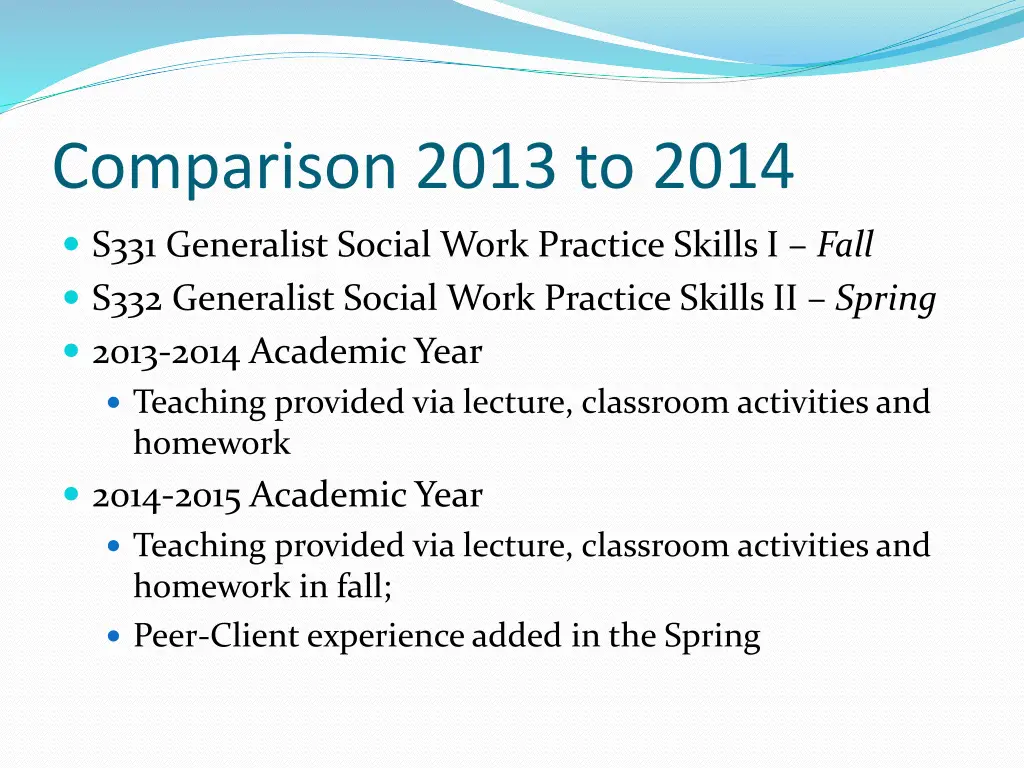comparison 2013 to 2014