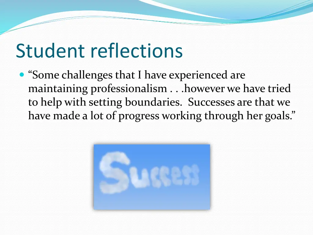 student reflections