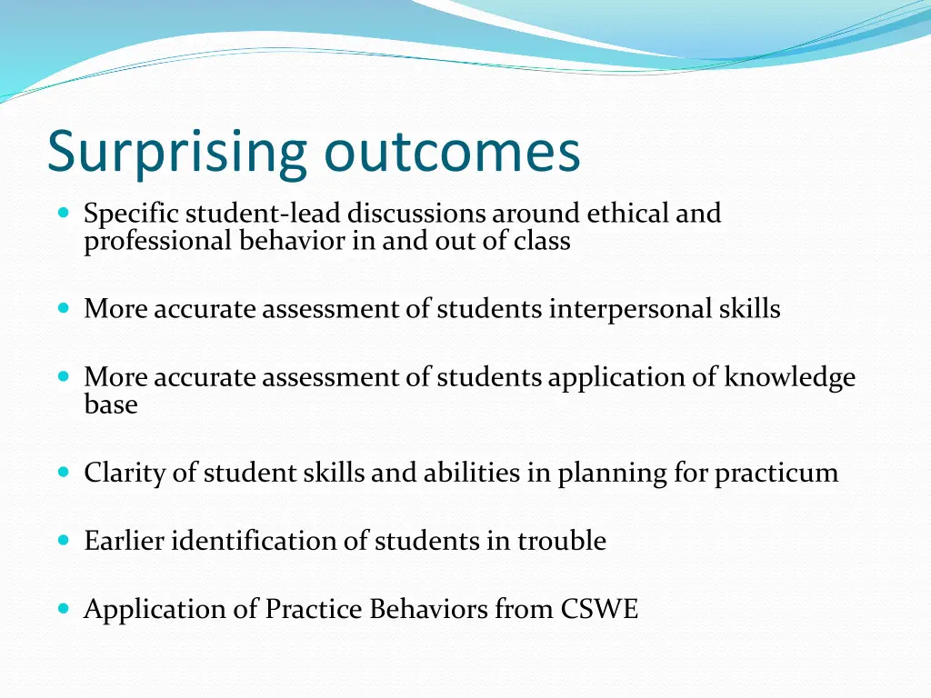 surprising outcomes specific student lead
