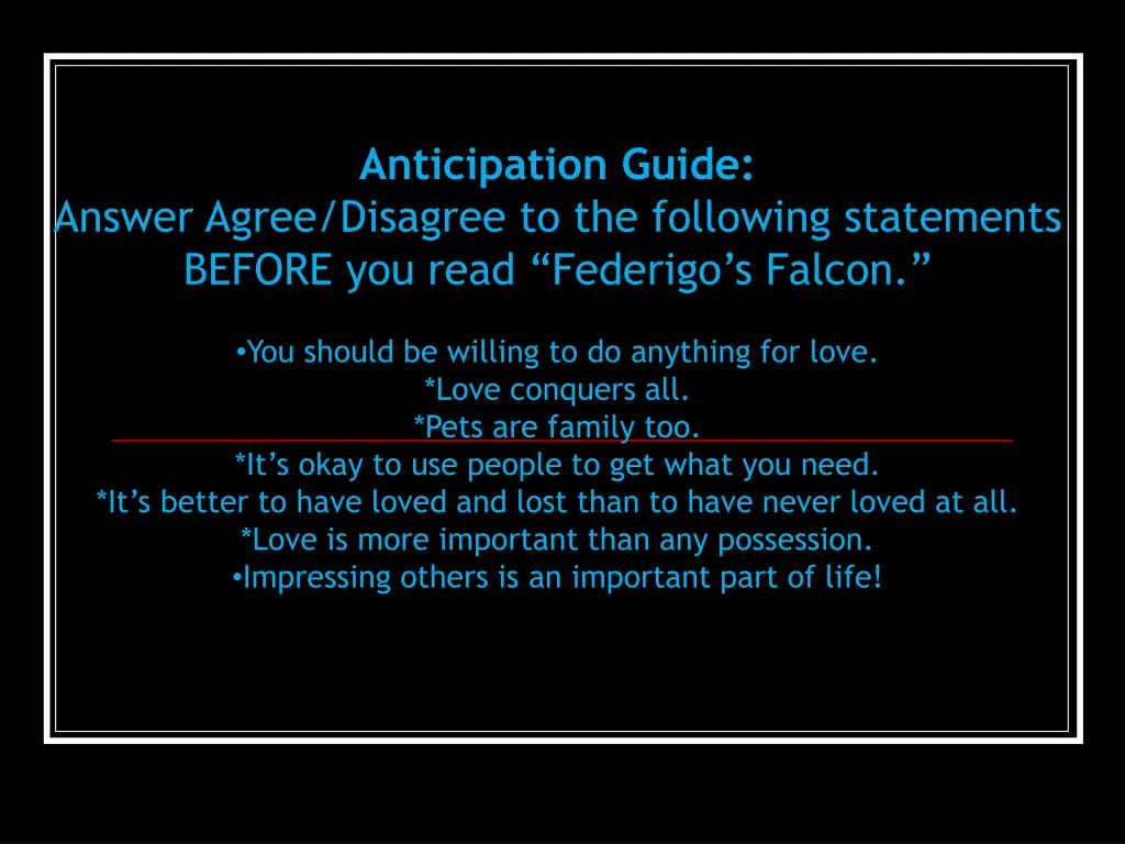 anticipation guide