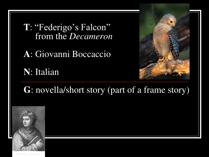 t federigo s falcon from the decameron