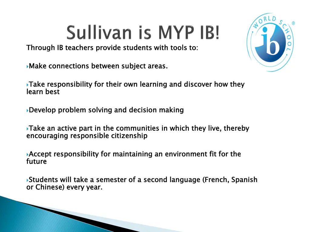 through ib teachers provide students with tools to