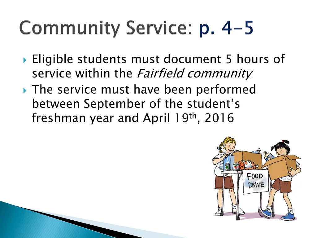 eligible students must document 5 hours