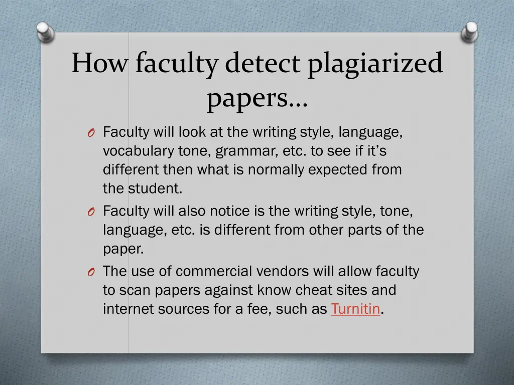 how faculty detect plagiarized papers