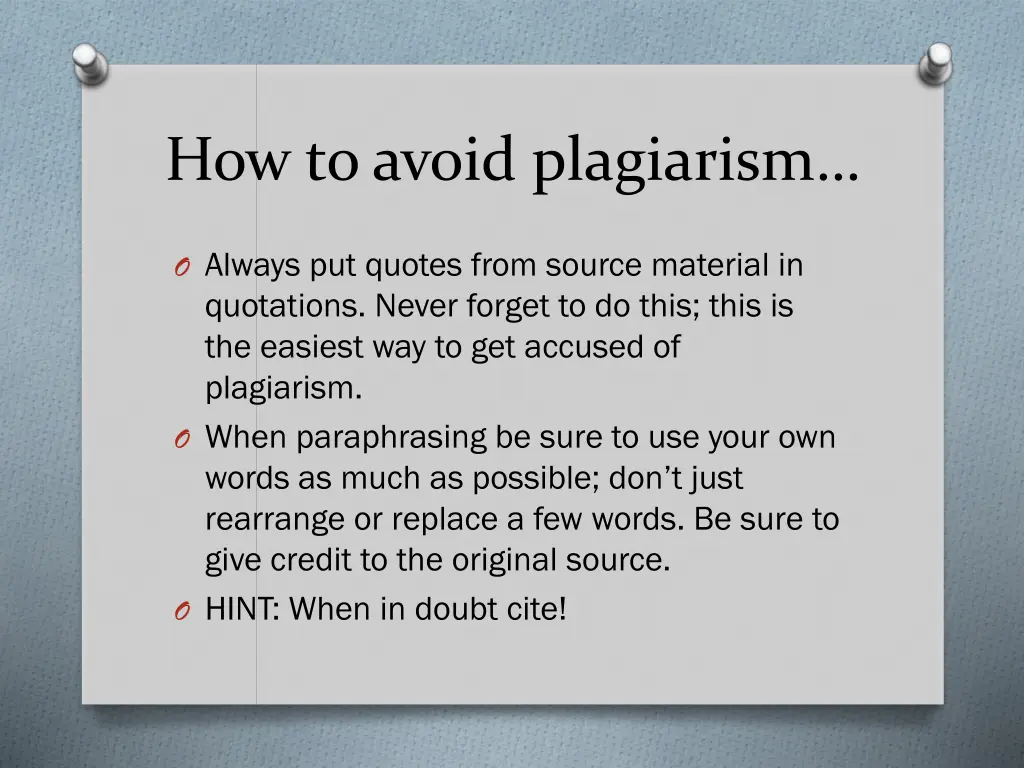 how to avoid plagiarism