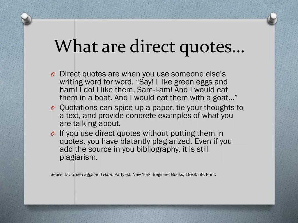 what are direct quotes