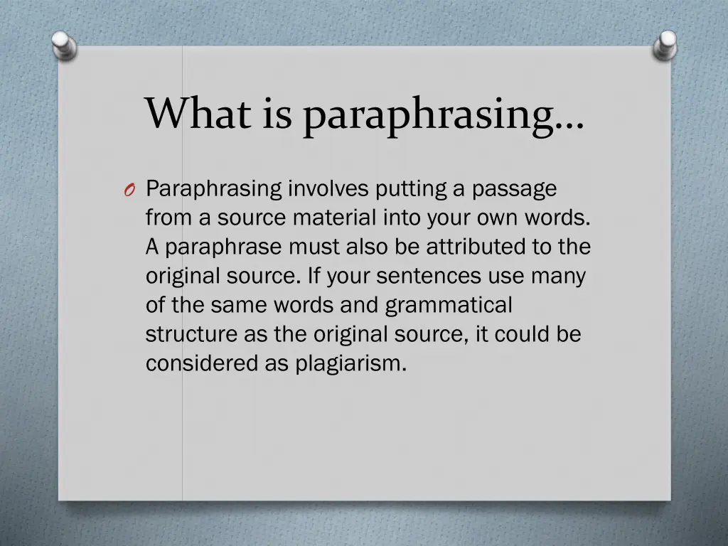 what is paraphrasing