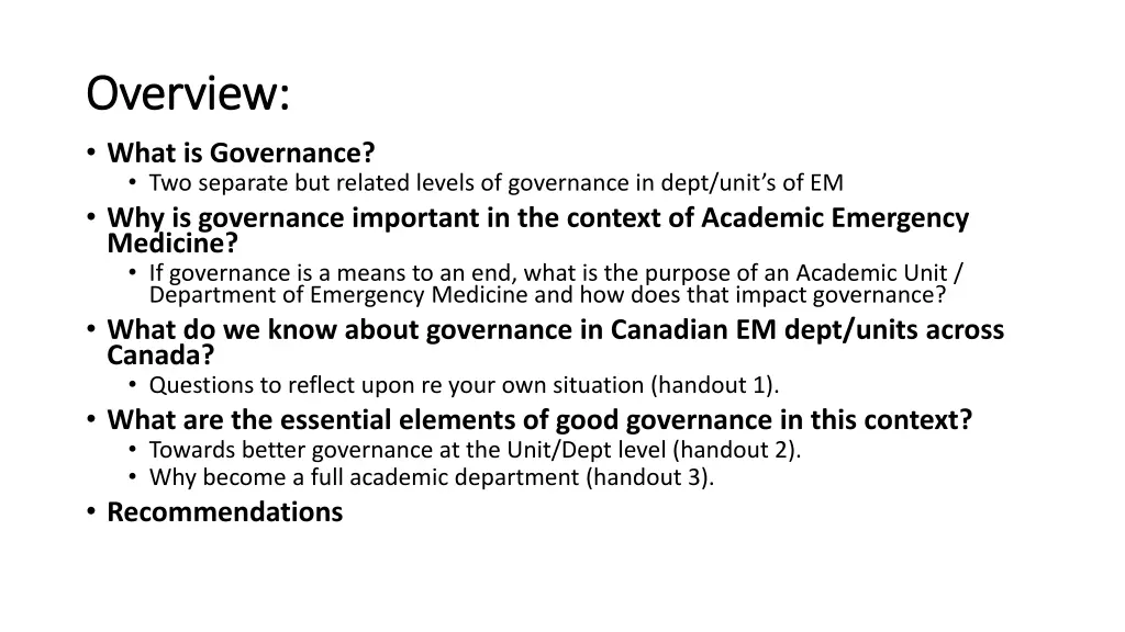 overview overview what is governance two separate