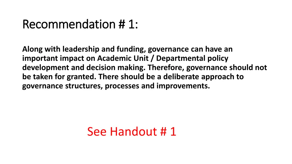 recommendation 1 recommendation 1