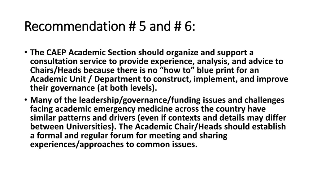 recommendation 5 and 6 recommendation 5 and 6
