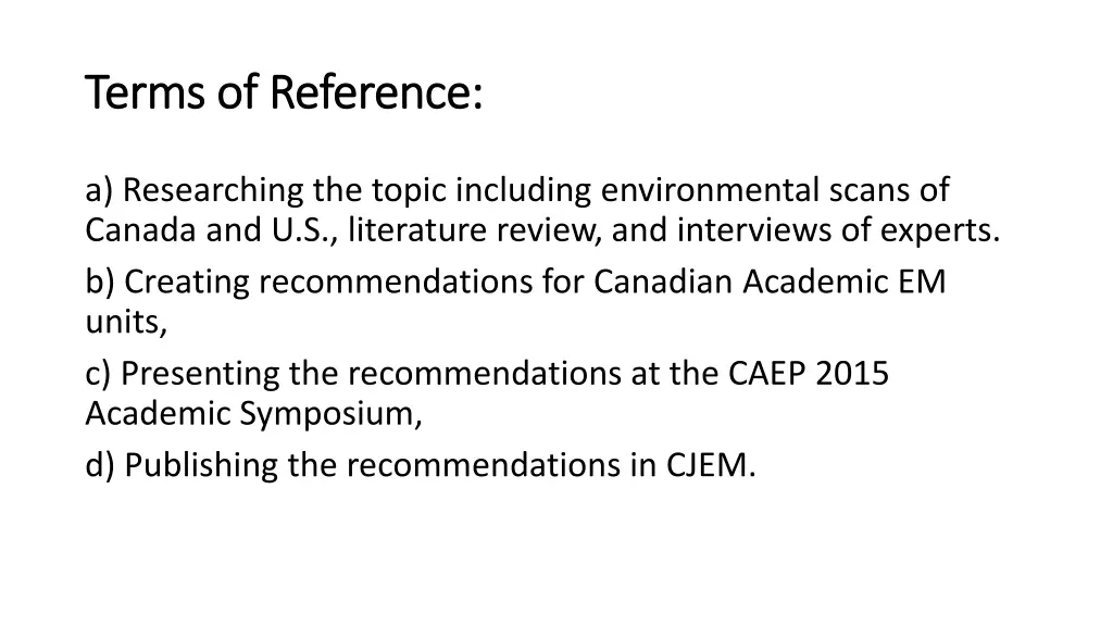 terms of reference terms of reference