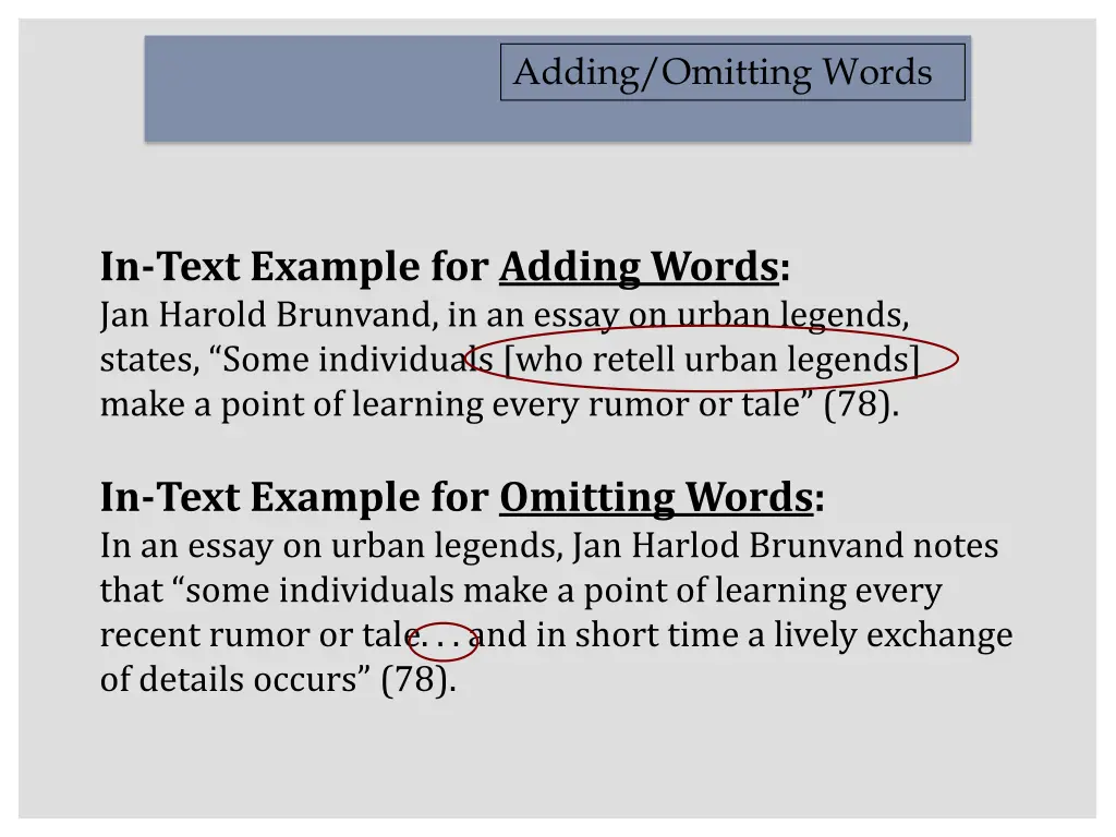 adding omitting words