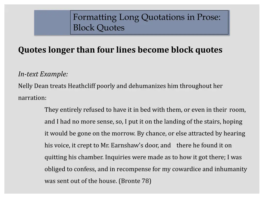 formatting long quotations in prose block quotes