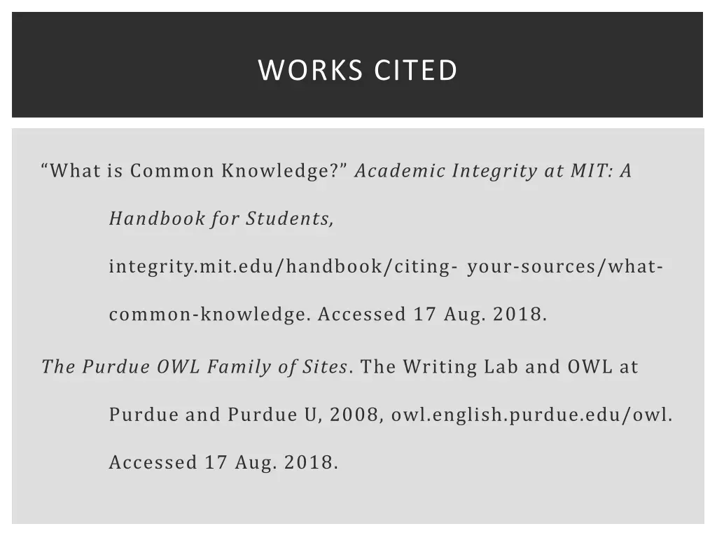 works cited