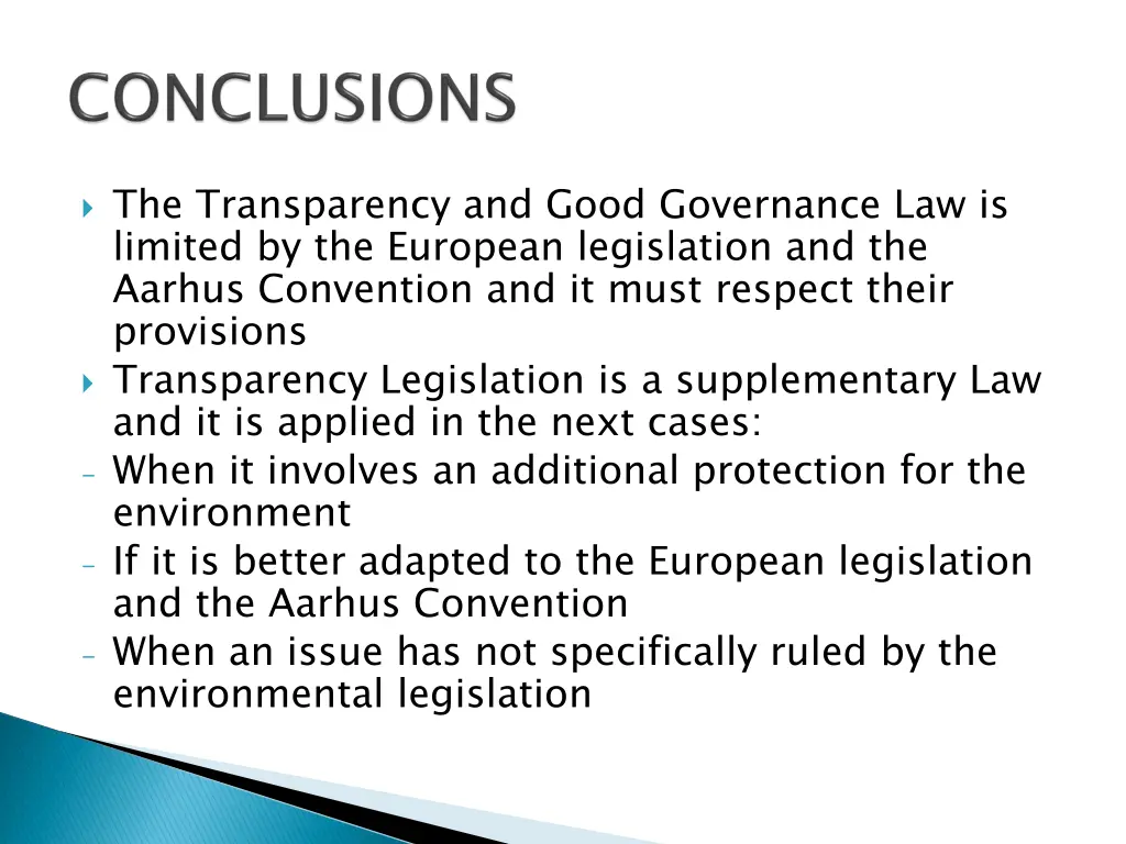 the transparency and good governance
