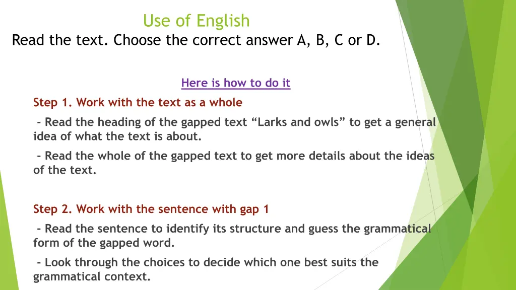 use of english