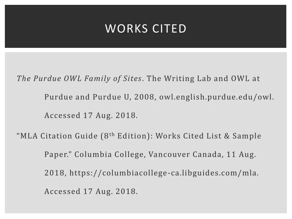 works cited