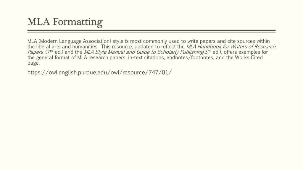 mla formatting