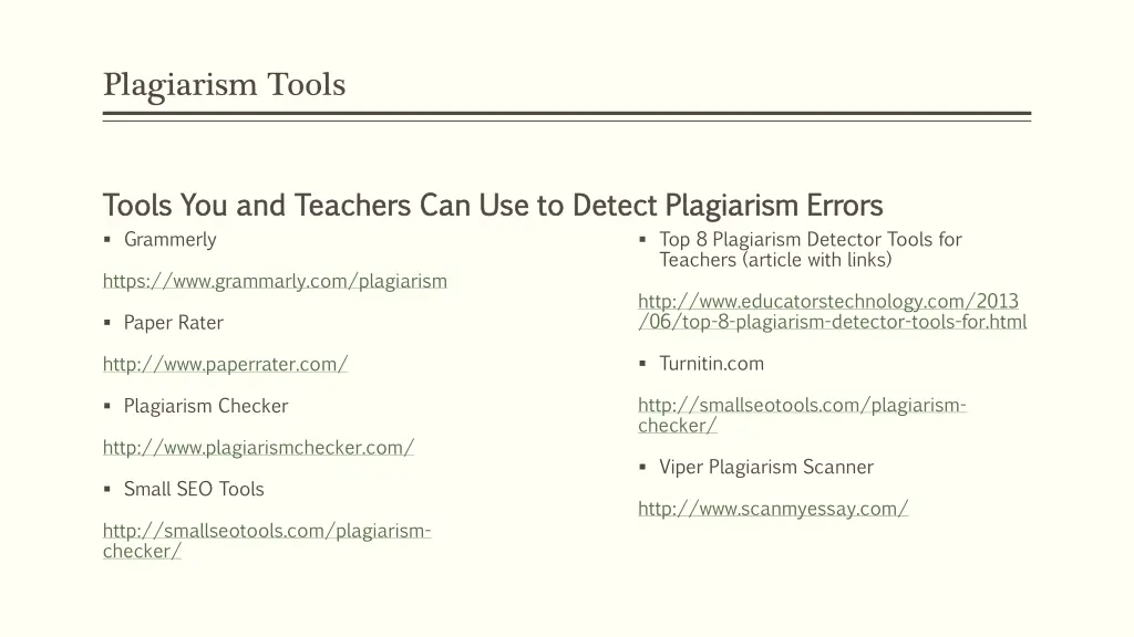 plagiarism tools