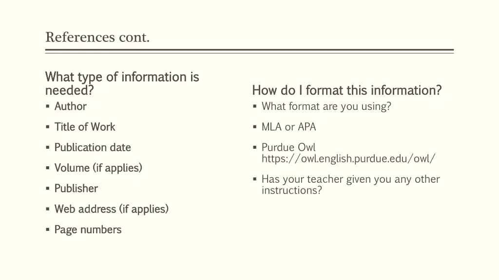 references cont