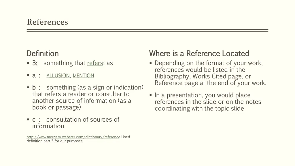 references