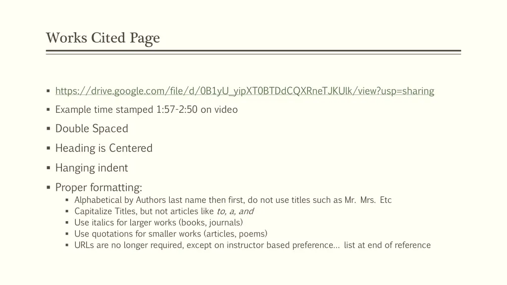 works cited page
