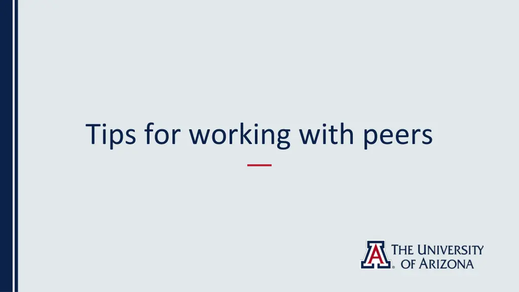 tips for working with peers