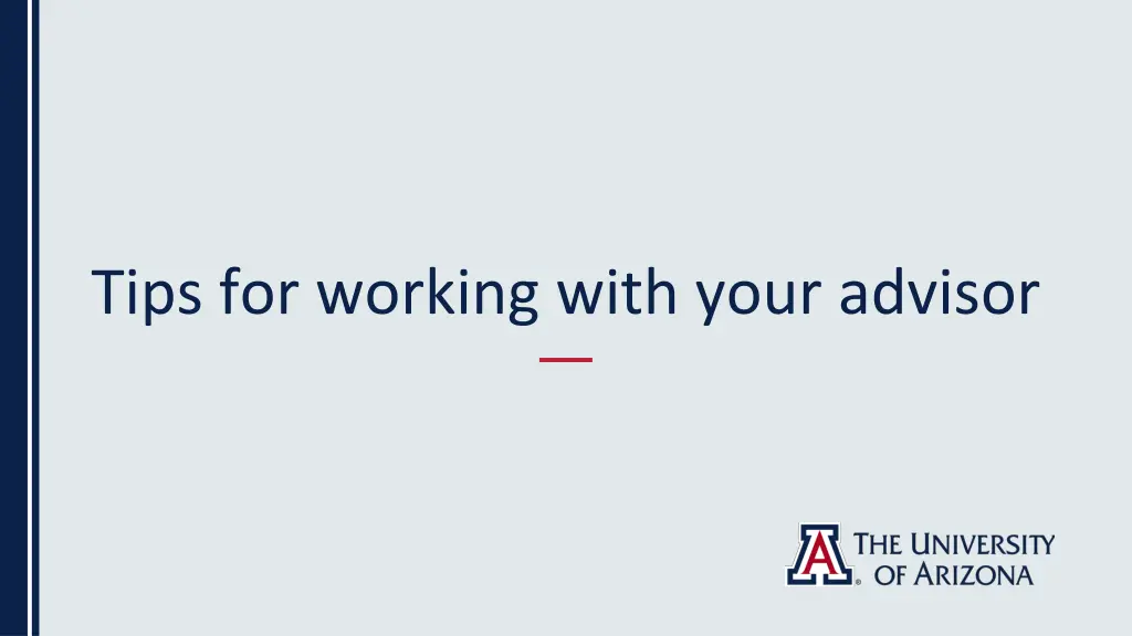 tips for working with your advisor