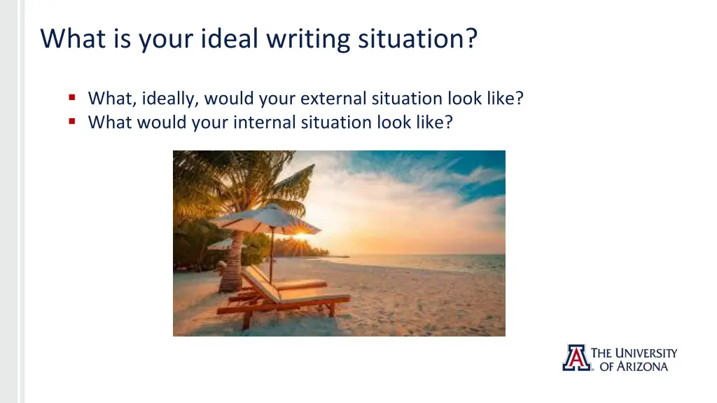 what is your ideal writing situation