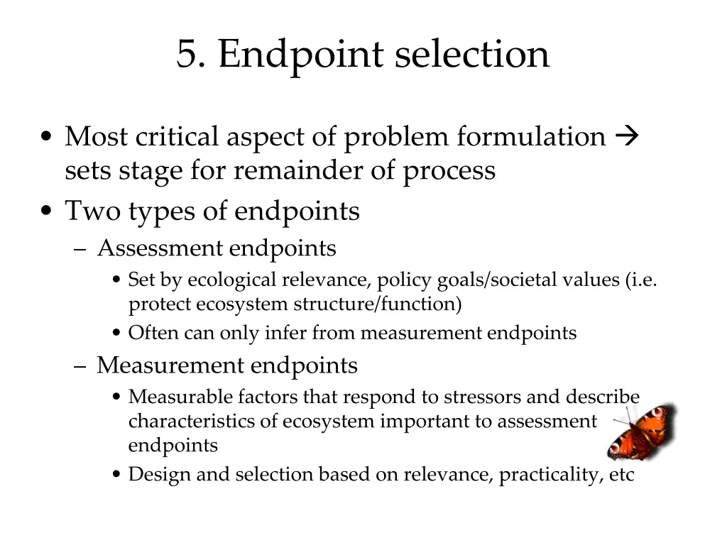 5 endpoint selection