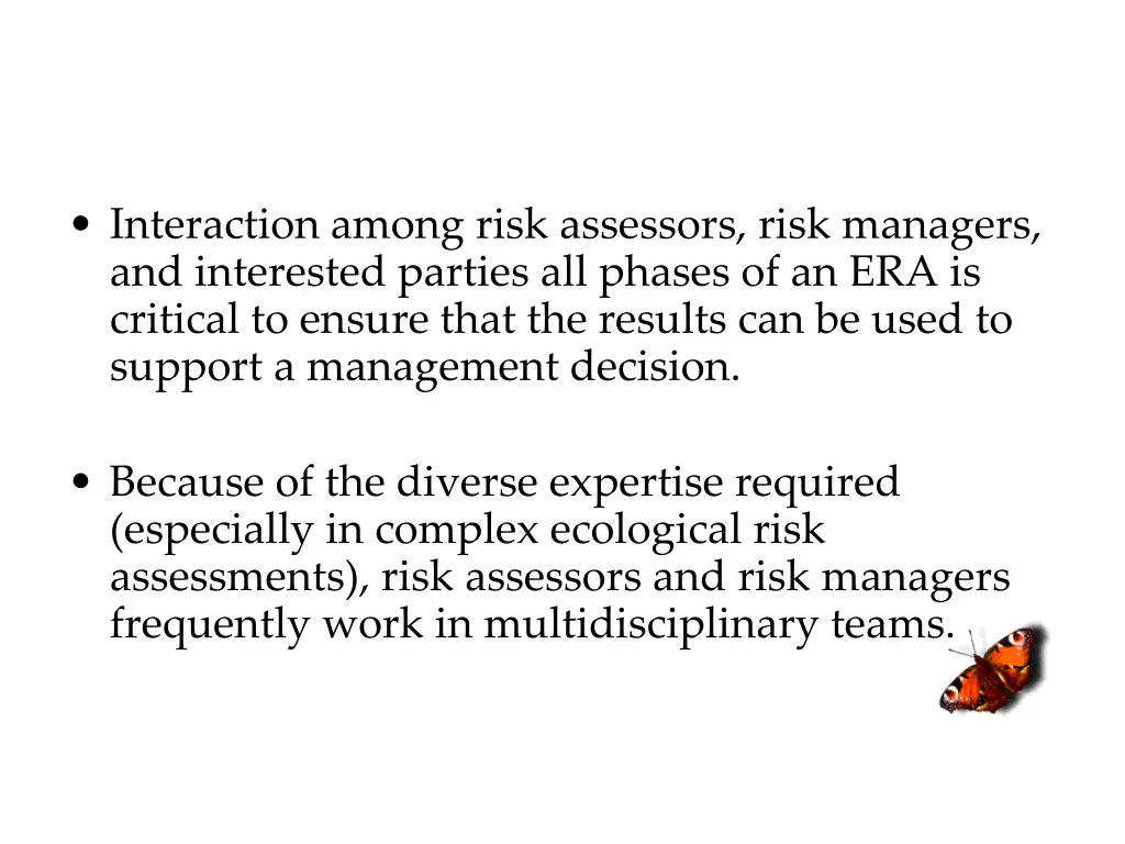 interaction among risk assessors risk managers