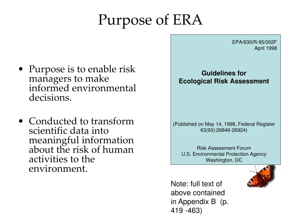 purpose of era