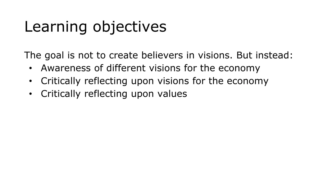 learning objectives