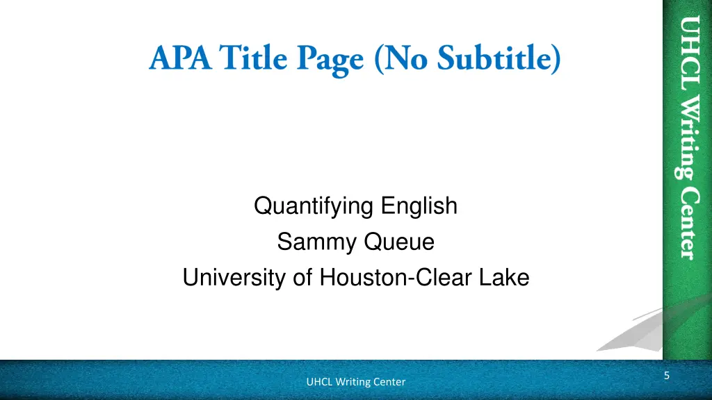 quantifying english sammy queue university