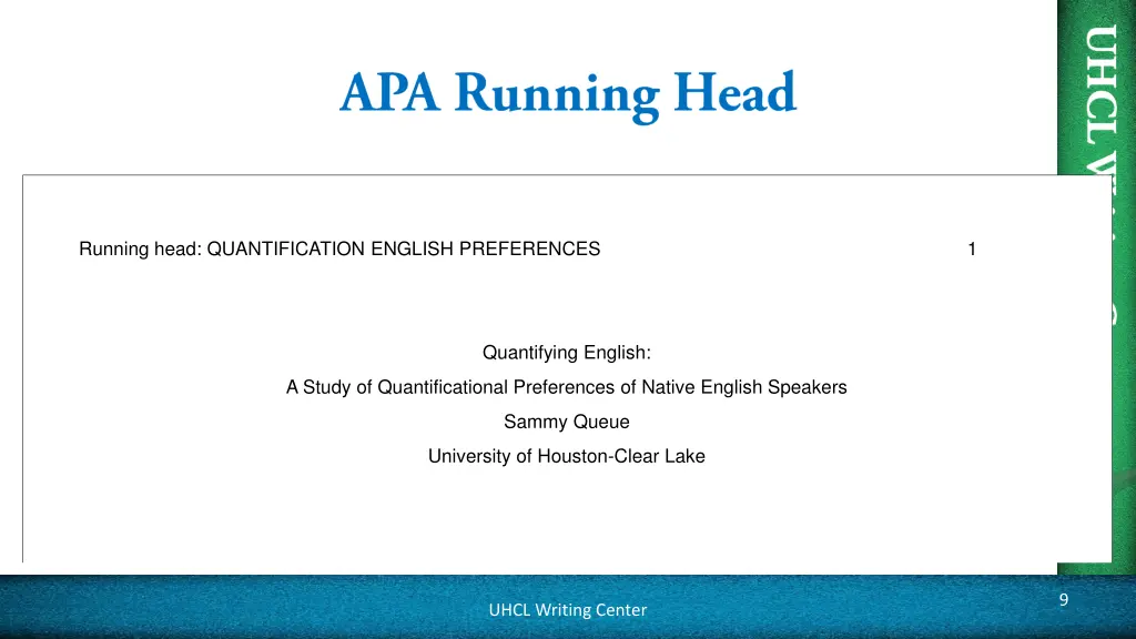 running head quantification english preferences 1