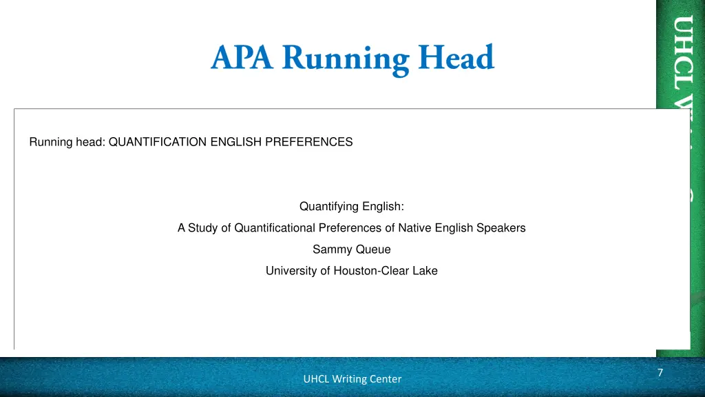 running head quantification english preferences