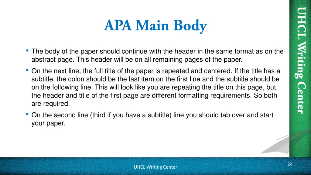 the body of the paper should continue with