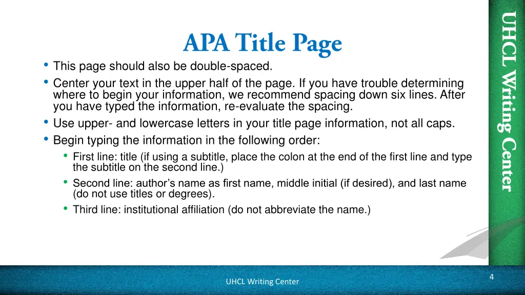 this page should also be double spaced center