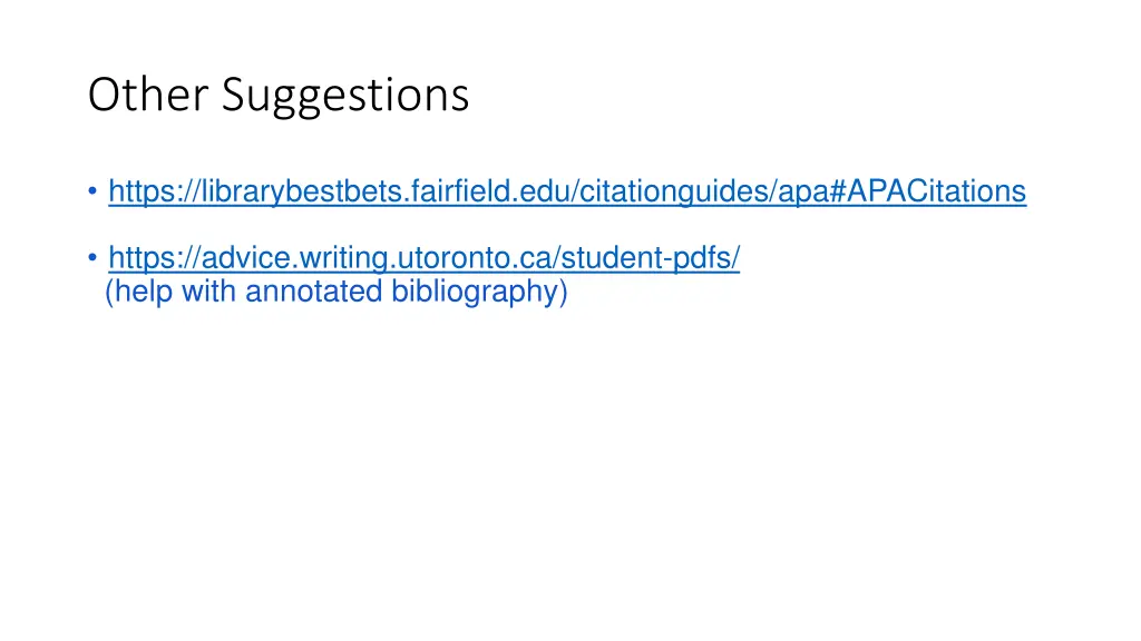 other suggestions