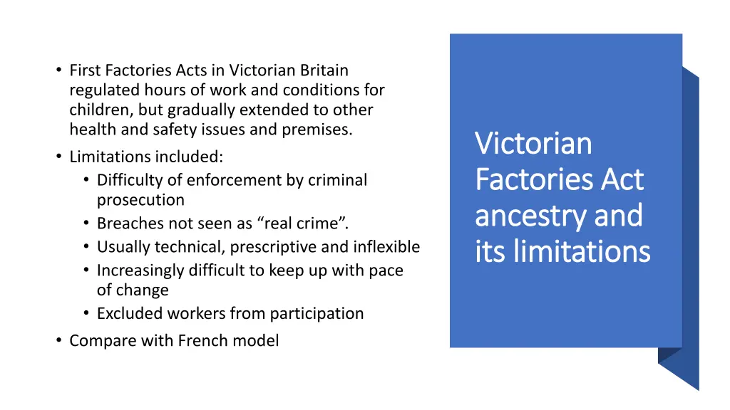 first factories acts in victorian britain