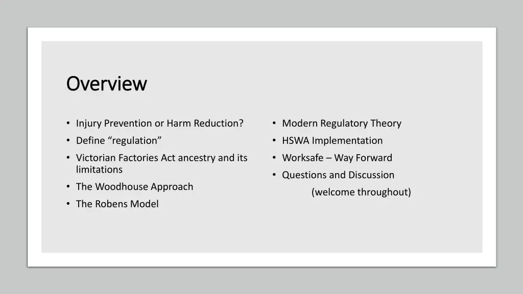 overview overview