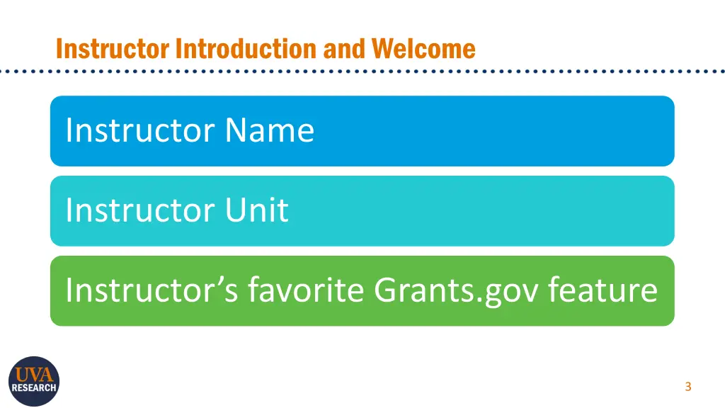 instructor introduction and welcome