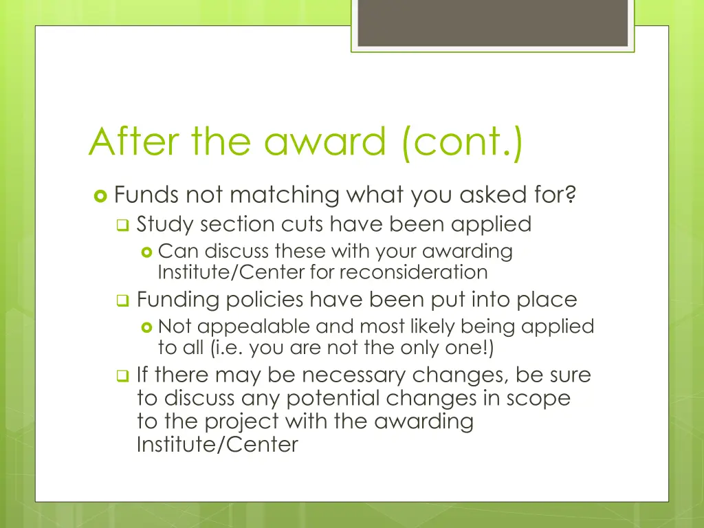 after the award cont