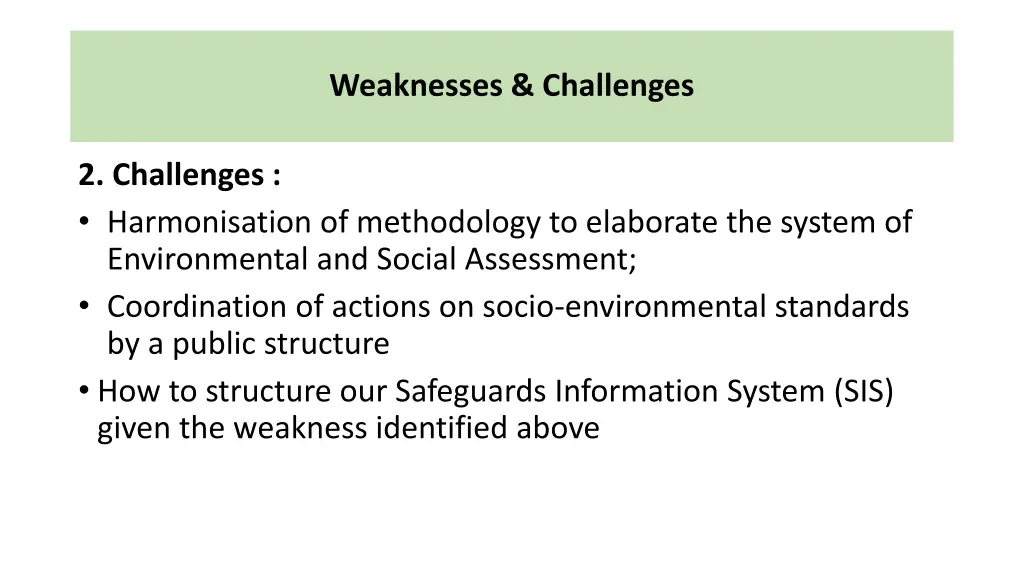 weaknesses challenges 1