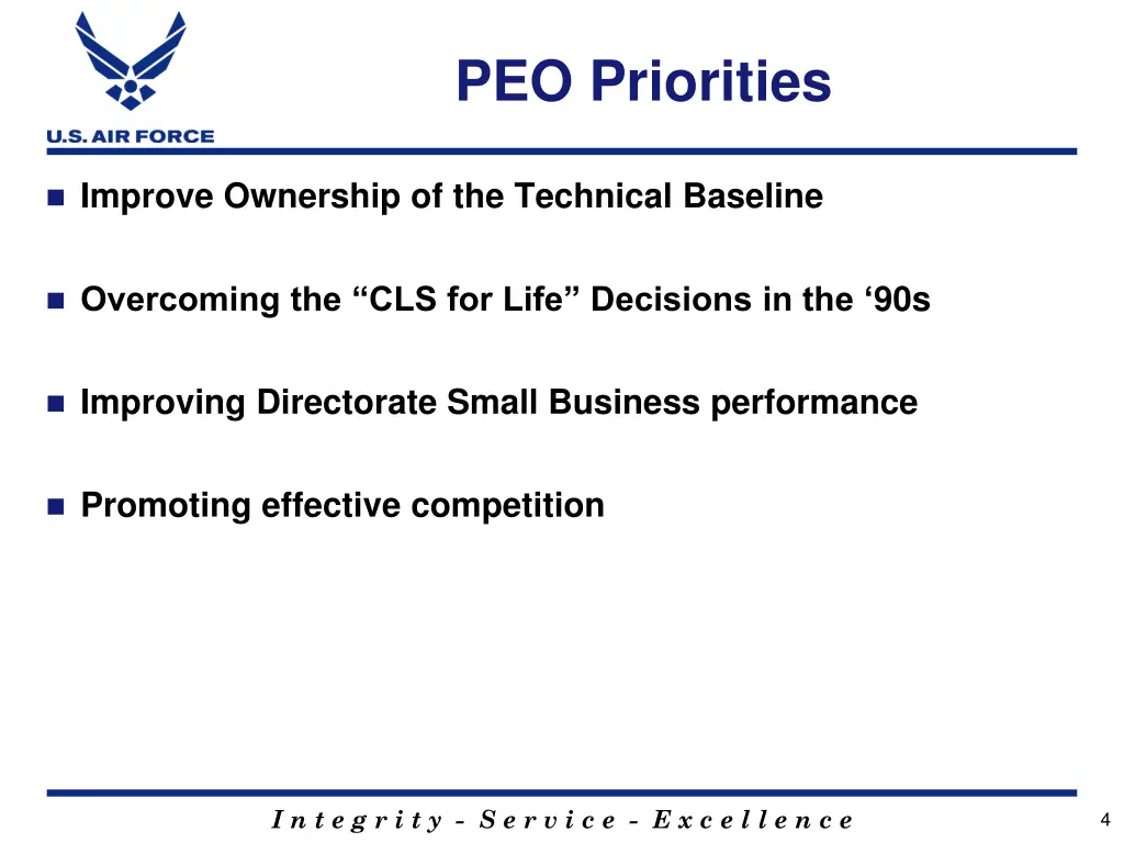 peo priorities