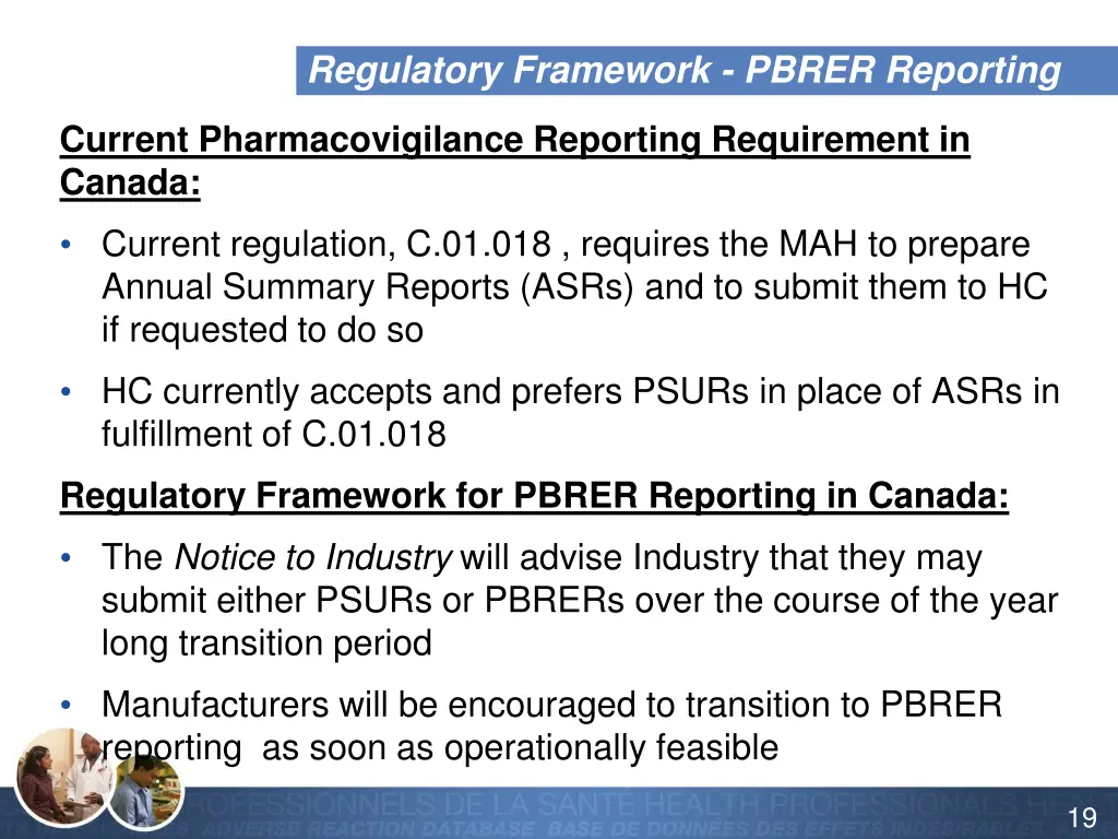 regulatory framework pbrer reporting