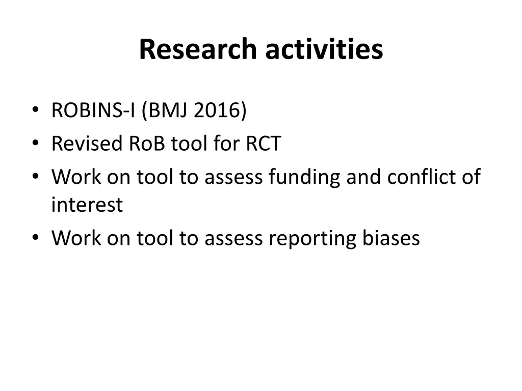 research activities